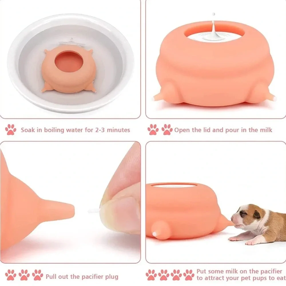 🆕 Silicone Puppy/Kitten Nipple Feeder, 200 ML - Picture 2 of 9